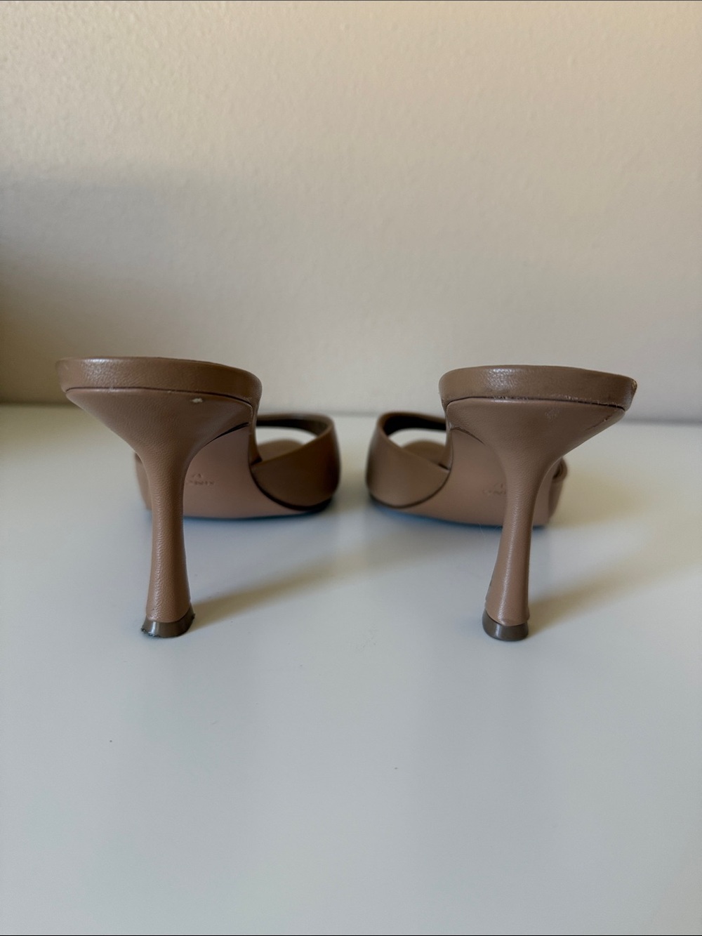 Mango Tan Leather Mule Heels 37 (6.5) - Picture 4 of 6
